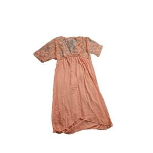 XL Short Sleeve Pink Floral Open Front Kimono